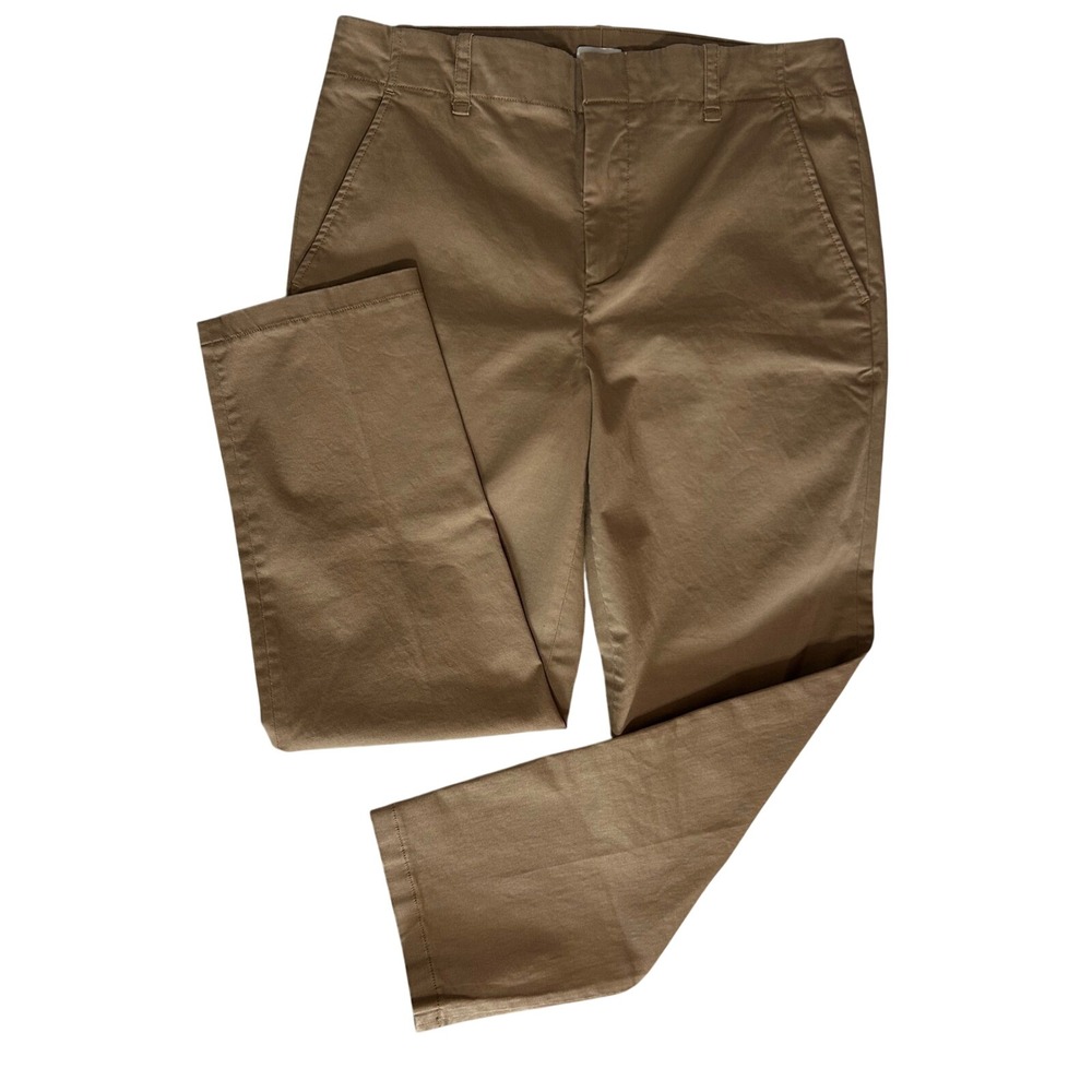 Vince Women's Tan Straight Leg Pants Size 10 Mid Rise Casual Classic